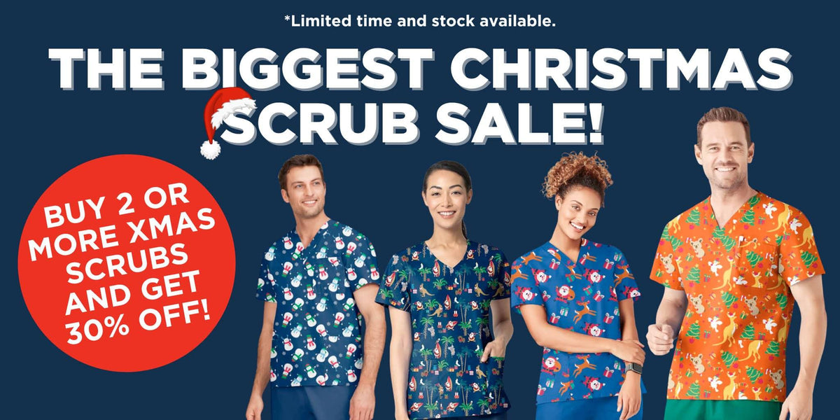 Deck the Halls with Cheer: Infectious Clothing Company's Festive Scrubs Sale!