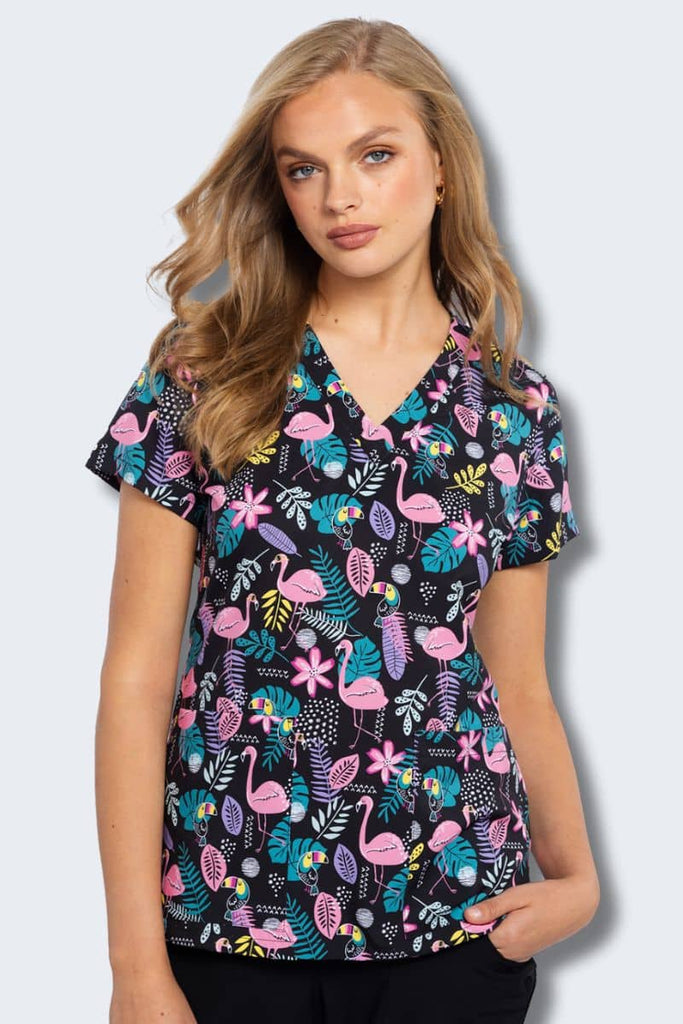 MC8564 V-Neck Print Top – Tropic Squad | Fun Scrub Top