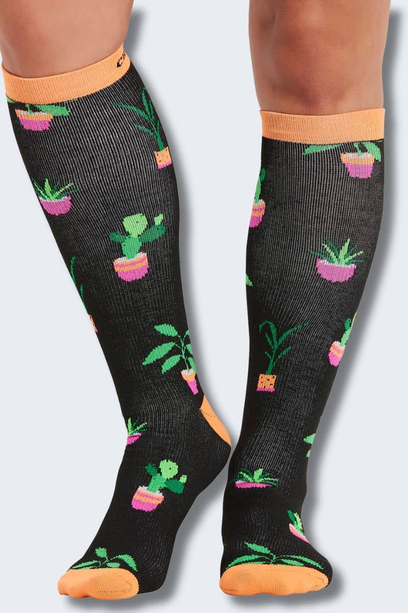 Cherokee Women's 10-15mmHg Plant Mom Support Socks,Infectious Clothing Company