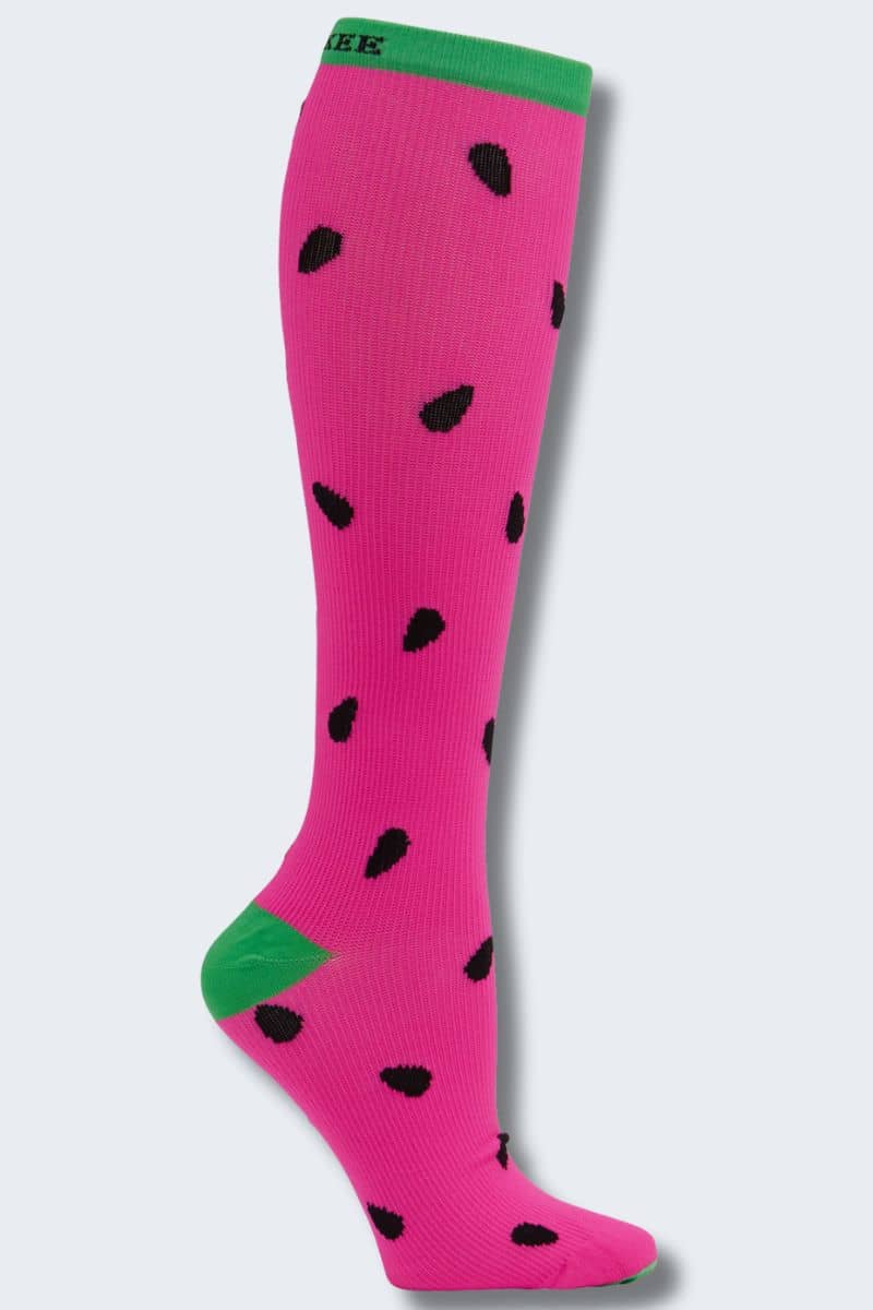 Cherokee Women's 10-15mmHg Sweet Watermelon Support Socks,Infectious Clothing Company