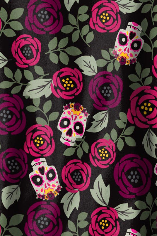 halloween print - vibrant sugar skull and floral scrub