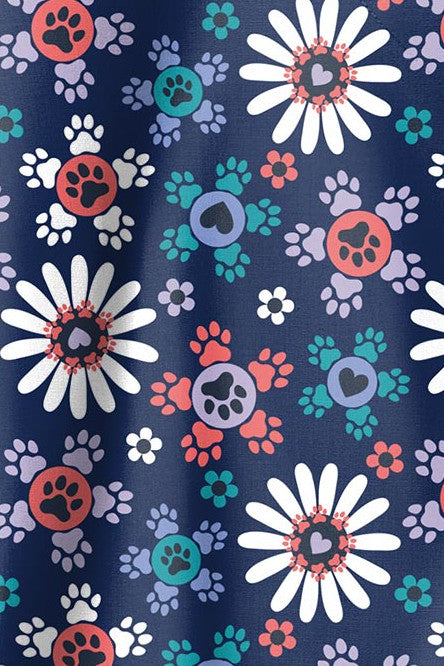 Flower Pawer pattern for fun scrubs.