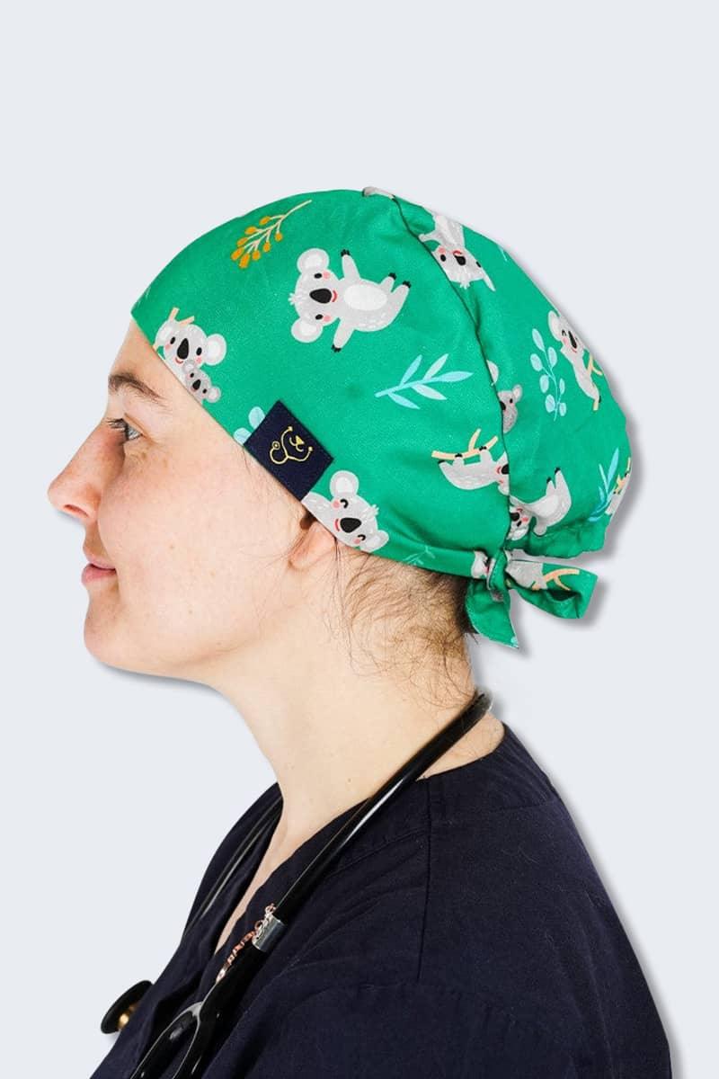 SC-22 Dr. Woof Koalas Printed Scrub Hat with back-tie,Infectious Clothing Company