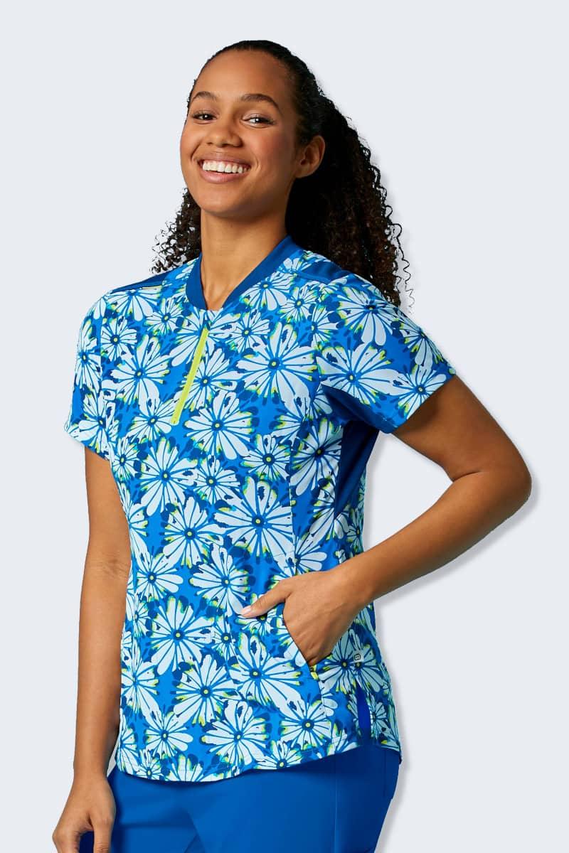 6857 Petal Dip Women's Print Scrub Top,Infectious Clothing Company