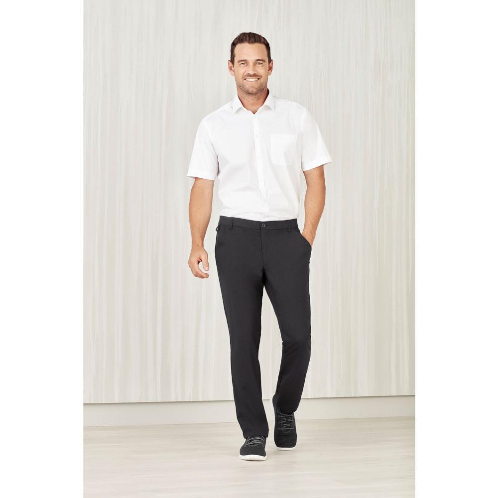 CL958ML Biz Care Mens Comfort Waist Flat Front Pant,Infectious Clothing Company