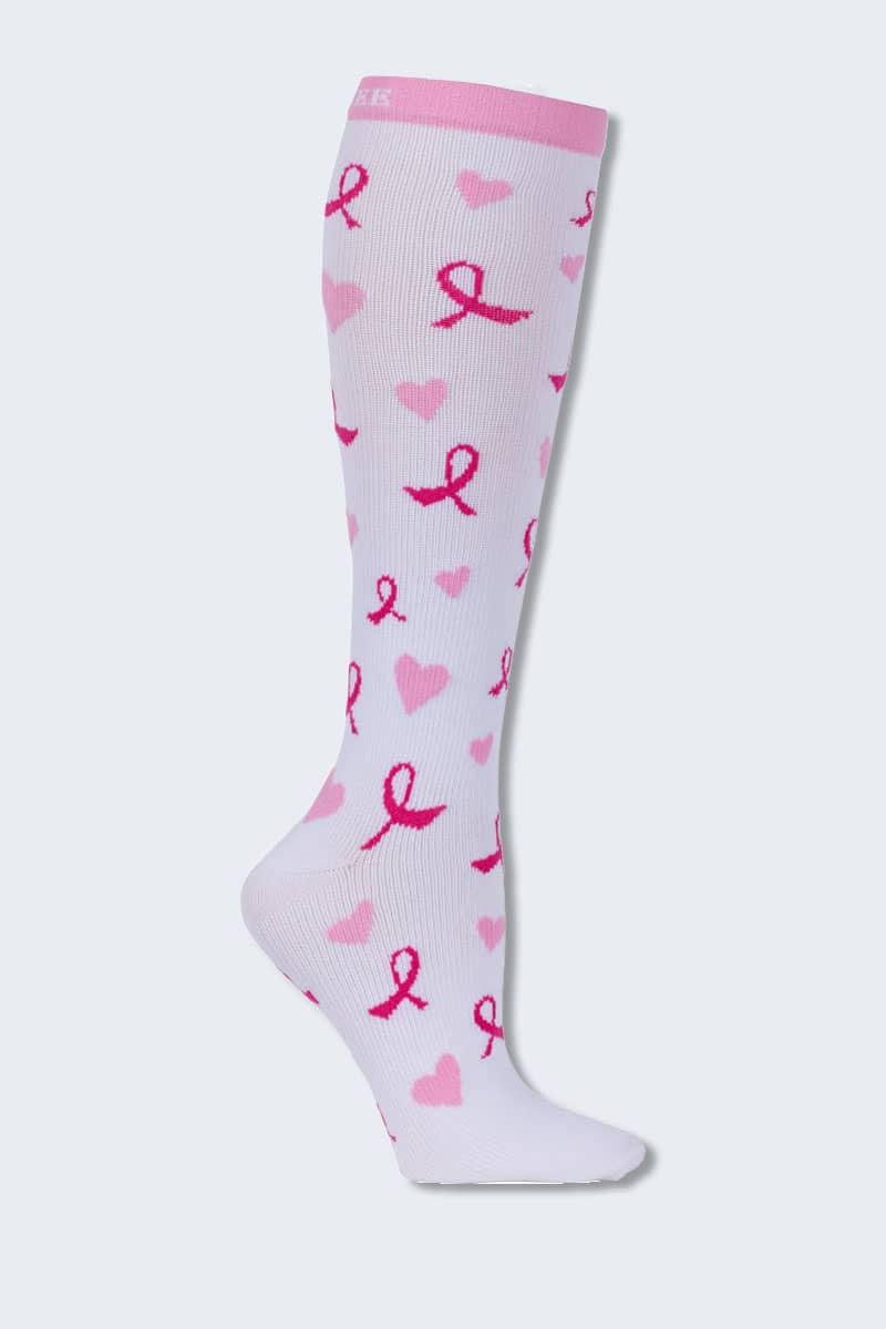 Cherokee Women's 8-12mmHg Support Socks Heartfelt Ribbons,Infectious Clothing Company